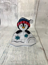 Load image into Gallery viewer, Winter penguin igloo shelf sitter craft sign diy kit
