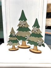 Load image into Gallery viewer, Christmas Trees set of 3, diy kit, signs, holiday
