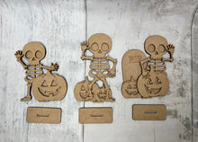 Load image into Gallery viewer, Halloween skeletons standing Tier Tray set of 3 diy Kit
