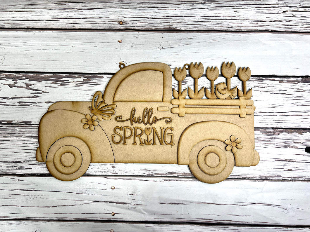 spring truck Doorhanger