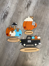 Load image into Gallery viewer, Fall Trio Pumpkin Truck, Tier Tray, diy Kit, craft
