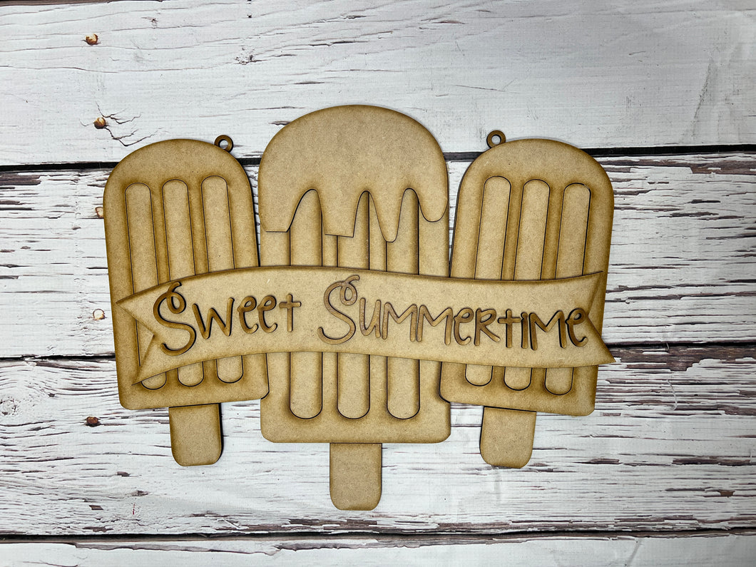 Sweet Summertime popsicle Welcome door-hanger