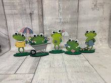 Load image into Gallery viewer, Spring frogs standing Tier Tray set of 5 diy Kit
