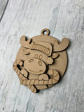 Load image into Gallery viewer, Christmas candy cane Ornament moose
