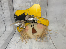 Load image into Gallery viewer, Fall scarecrow face shelf sitter diy craft sign kit
