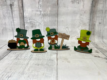 Load image into Gallery viewer, St Patrick’s gnomes standing Tier Tray set of 6 diy Kit
