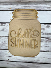 Load image into Gallery viewer, Hello Summer Mason Jar Welcome door-hanger
