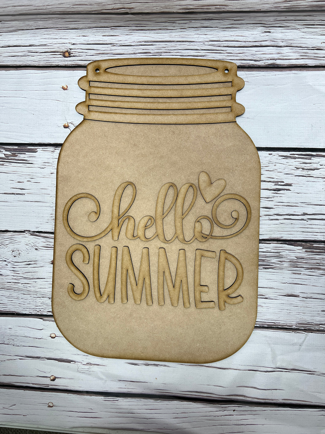 Hello Summer Mason Jar Welcome door-hanger