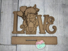 Load image into Gallery viewer, Valentine love highland cow shelf sitter craft sign kit

