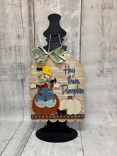 Load image into Gallery viewer, Fall Hey There here pumpkin scarecrow Doorhanger diy kit
