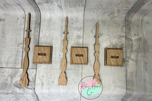 Load image into Gallery viewer, Interchangable seasonal pennant trio stands shelf sitter diy kit
