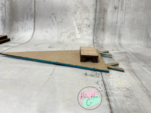 Load image into Gallery viewer, Interchangable seasonal pennant trio stands shelf sitter diy kit
