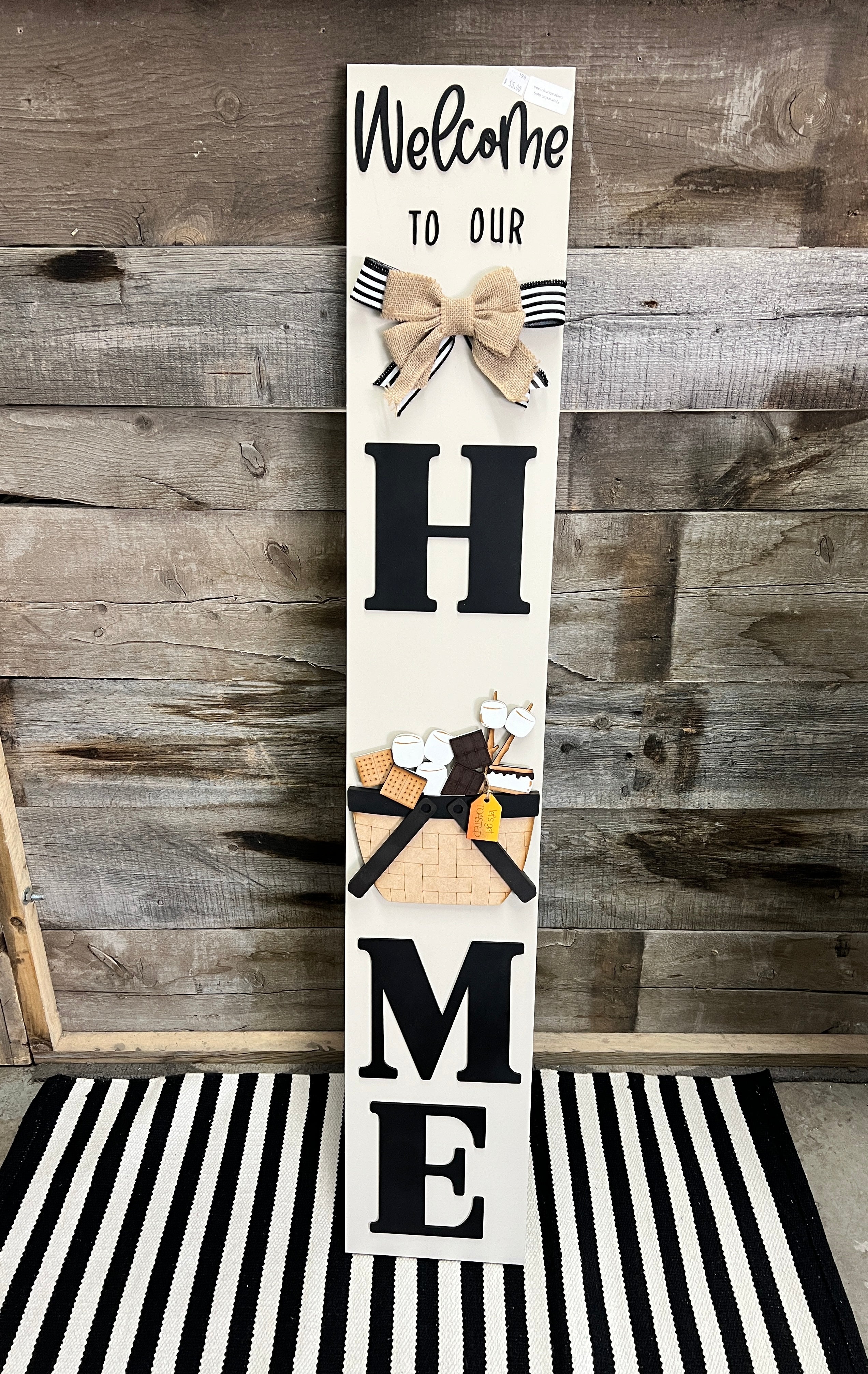 Interchangable Home porch sign overlays to be used with seasonal inser ...