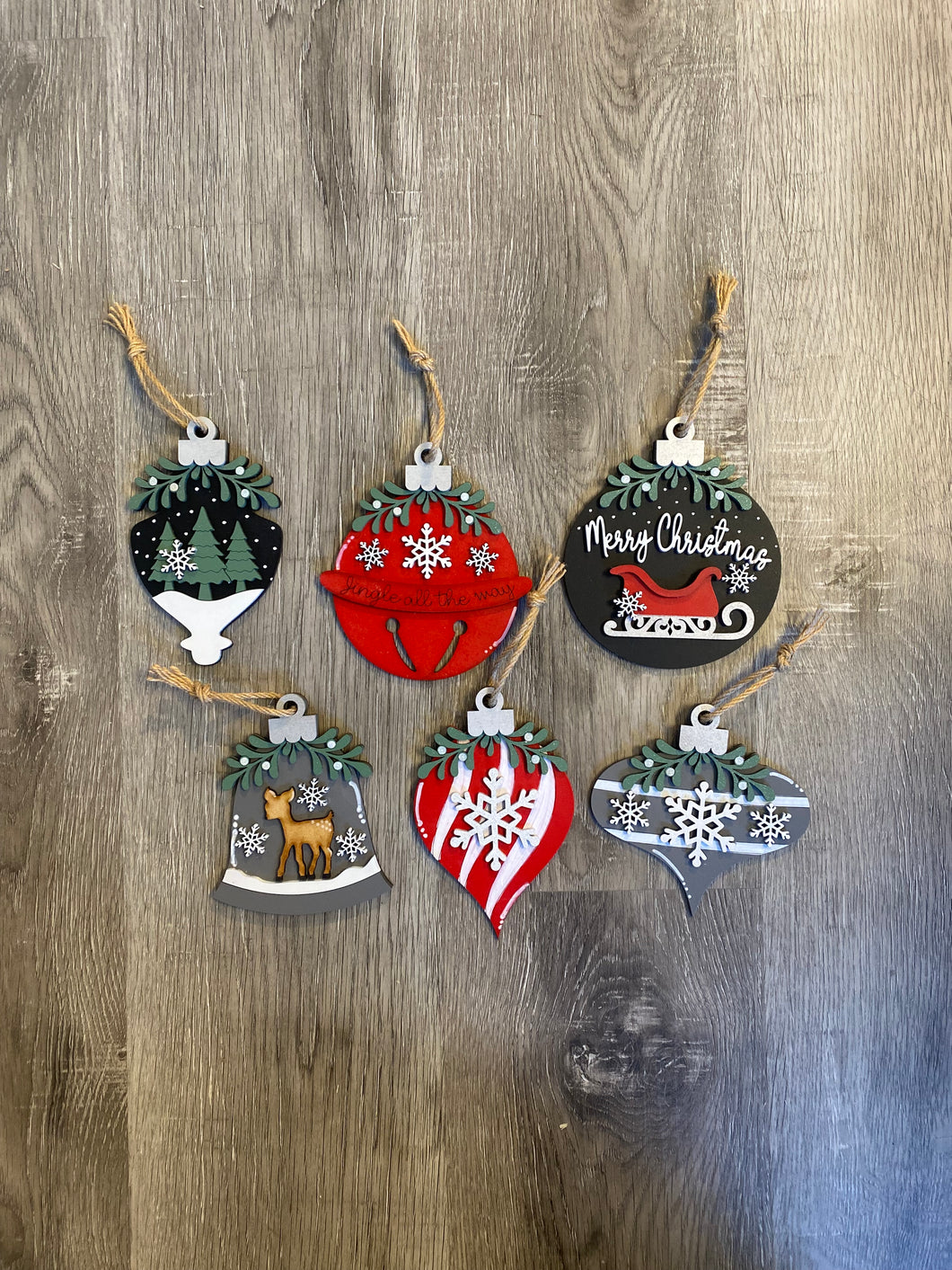 Christmas Ornaments set of 6 Holiday