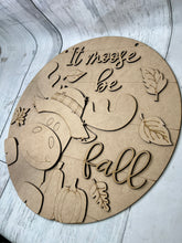 Load image into Gallery viewer, 16” Fall moose Round Doorhanger
