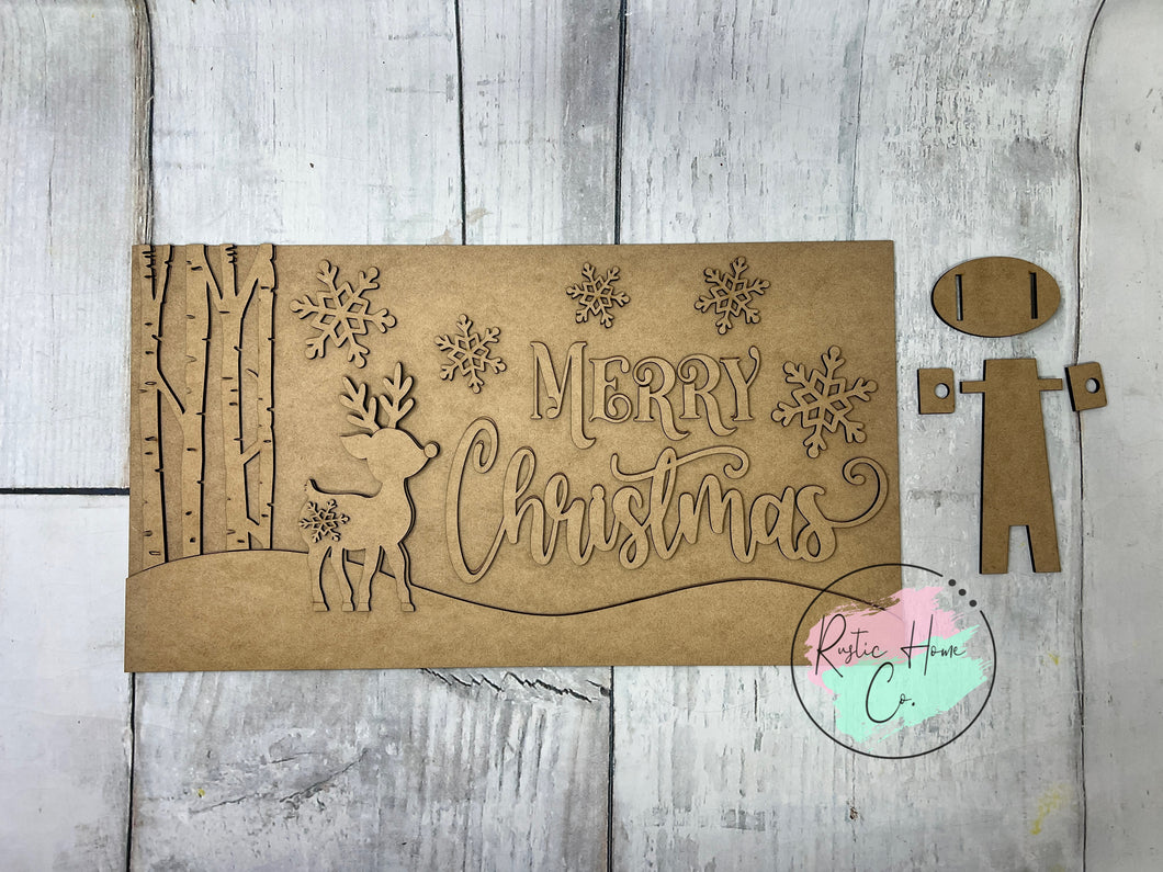 Merry Christmas deer standing sign