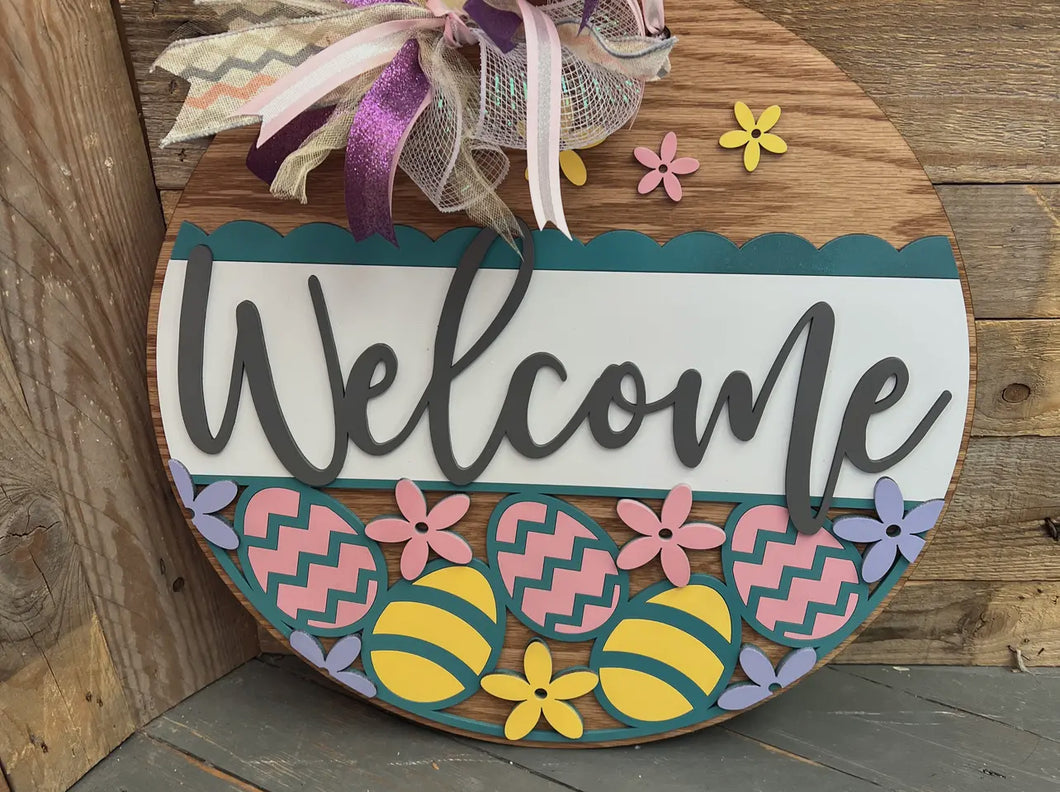 Easter Welcome Egg doorhanger