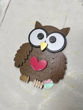 Load image into Gallery viewer, Valentine Owl pop out DIY craft sign kit kids craft
