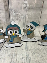 Load image into Gallery viewer, Winter owls standing Tier Tray diy Kit
