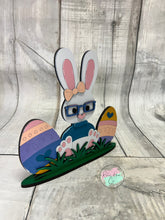 Load image into Gallery viewer, Easter bunny sitting shelf sitter craft sign kit
