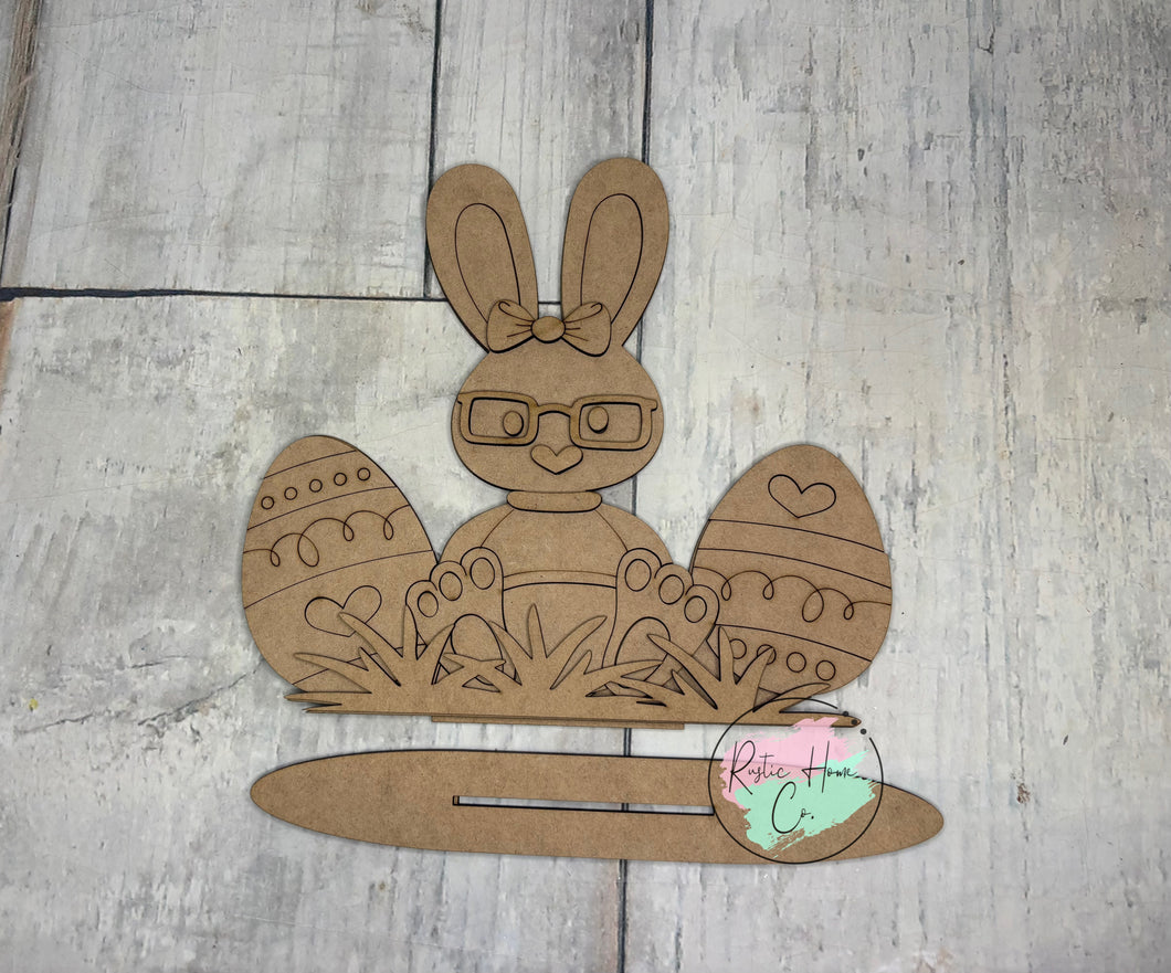 Easter bunny sitting shelf sitter craft sign kit