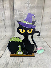 Load image into Gallery viewer, Halloween black cat craft sign kit
