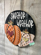 Load image into Gallery viewer, 16” Fall sweater weather Round Doorhanger
