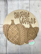 Load image into Gallery viewer, 16” Fall sweater weather Round Doorhanger
