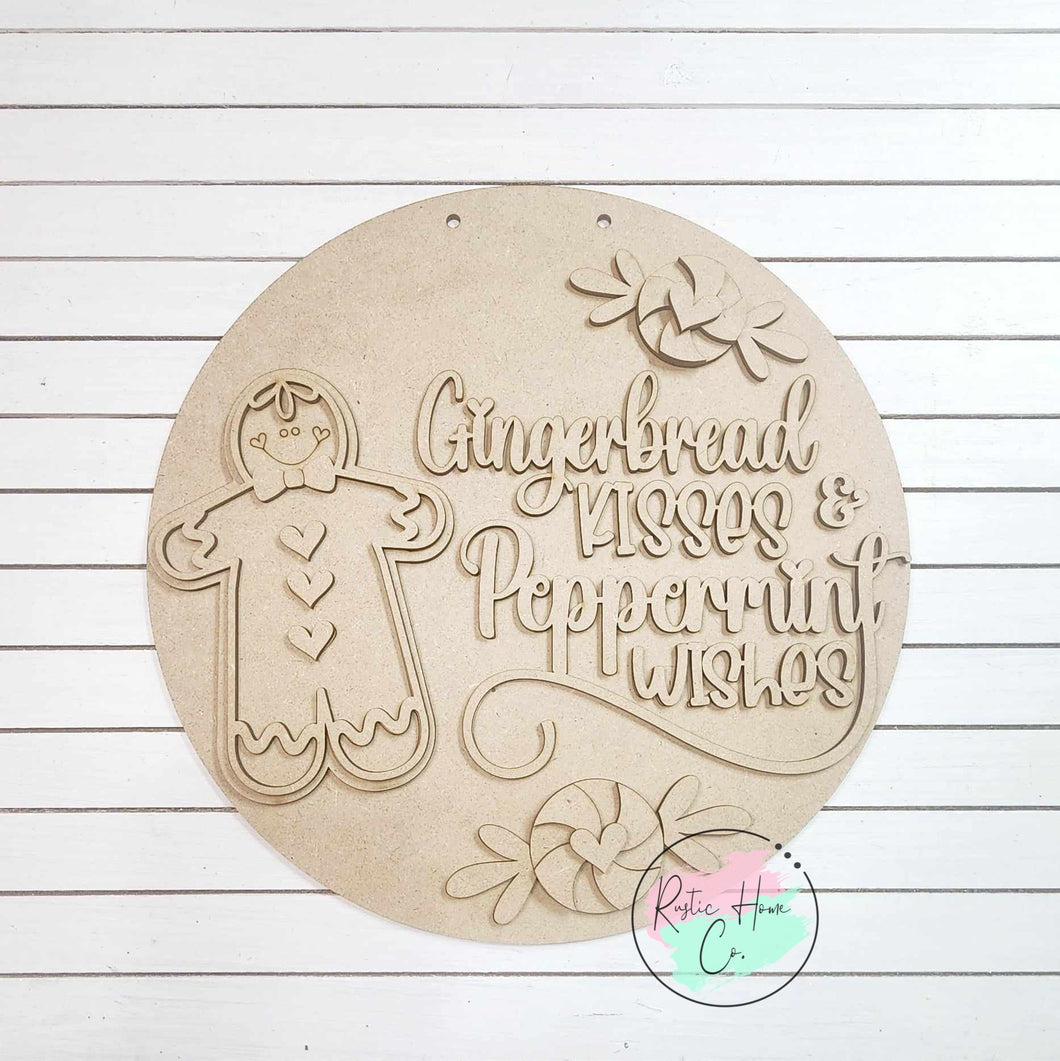 Gingerbread doorhanger diy Kit