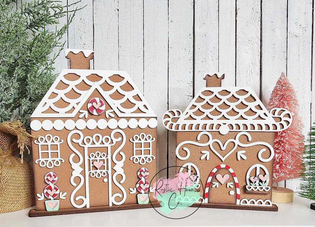 Gingerbread houses set of 2 diy Kit