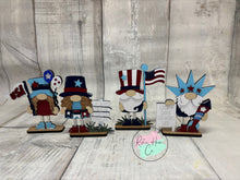 Load image into Gallery viewer, July gnomes standing Tier Tray set of 4 diy Kit

