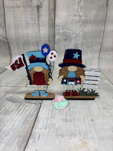 Load image into Gallery viewer, July gnomes standing Tier Tray set of 4 diy Kit

