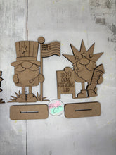 Load image into Gallery viewer, July gnomes standing Tier Tray set of 4 diy Kit
