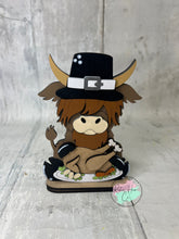 Load image into Gallery viewer, Thanksgiving mini highland cow Tier Tray Kit,craft, home decor, diy kit
