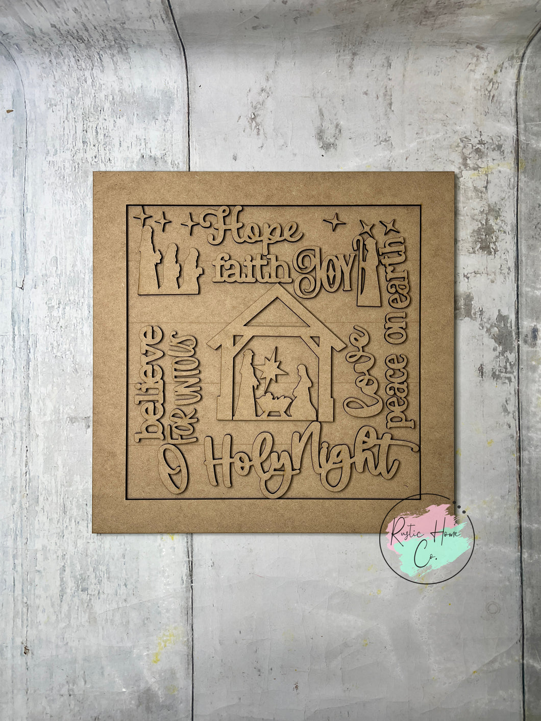 Christmas Nativity Word Art sign kit