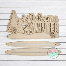 Load image into Gallery viewer, Welcome Winter shelf sitter craft sign kit
