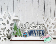 Load image into Gallery viewer, Welcome Winter shelf sitter craft sign kit
