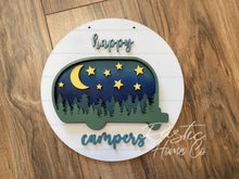 Load image into Gallery viewer, Happy Campers 10” Round Doorhanger
