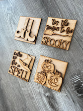 Load image into Gallery viewer, Set of 4 Halloween Witch Tier Tray Kit signs
