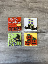 Load image into Gallery viewer, Set of 4 Halloween Witch Tier Tray Kit signs
