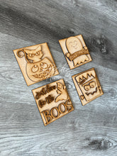 Load image into Gallery viewer, Set of 4 Halloween Frankenstein Tier Tray Kit signs
