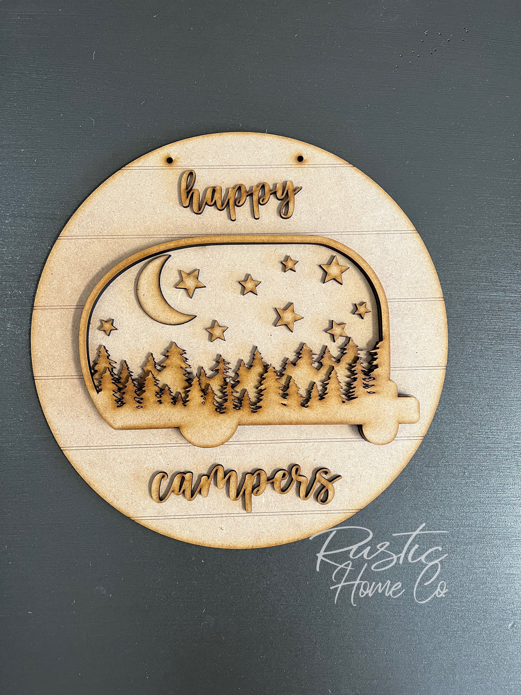 Happy Campers 10” Round Doorhanger