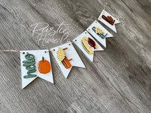 Load image into Gallery viewer, Hello Fall Seasonal Banner garland
