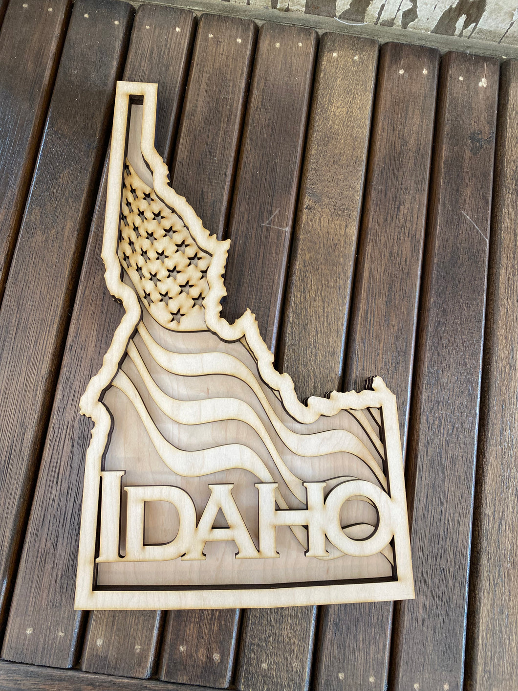 Layered Idaho wood cutout