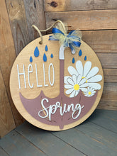 Load image into Gallery viewer, 16” hello spring umbrella Round Doorhanger
