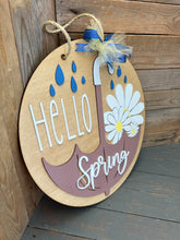 Load image into Gallery viewer, 16” hello spring umbrella Round Doorhanger
