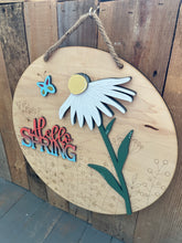 Load image into Gallery viewer, 16” hello spring flower Round Doorhanger
