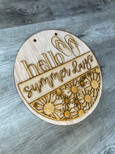 Load image into Gallery viewer, 16” Hello Summer Days Welcome Round Doorhanger
