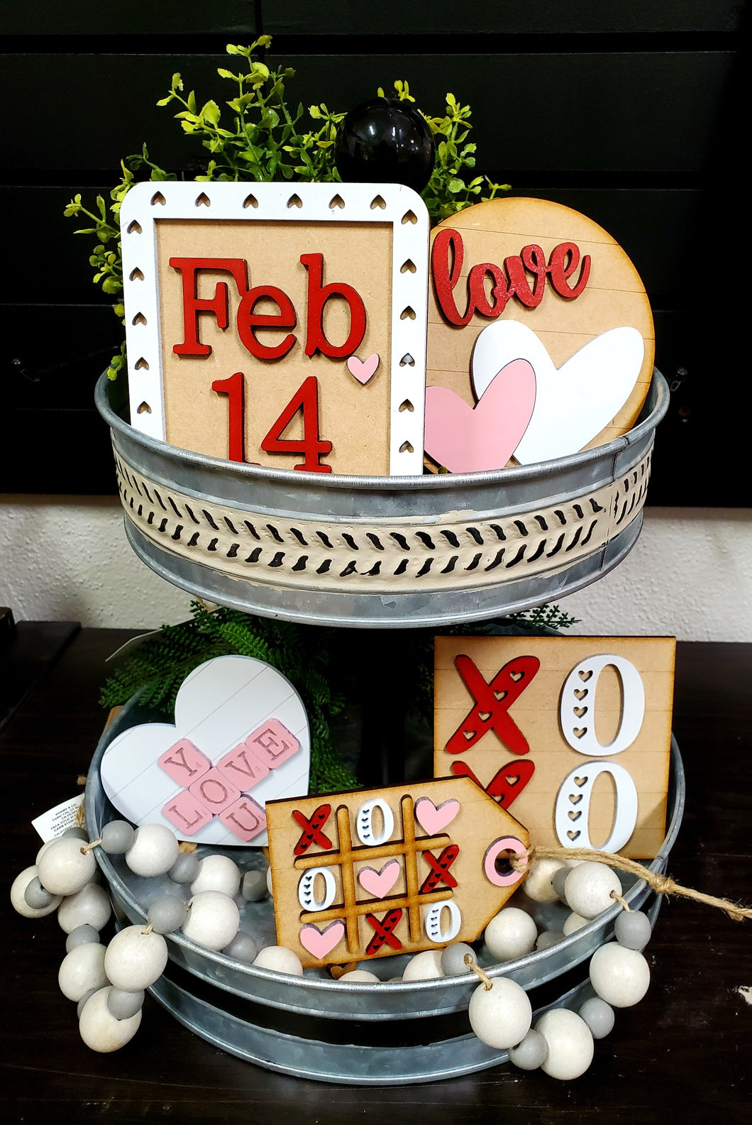 Tic Tac Toe Valentines Day Tier Tray Kit